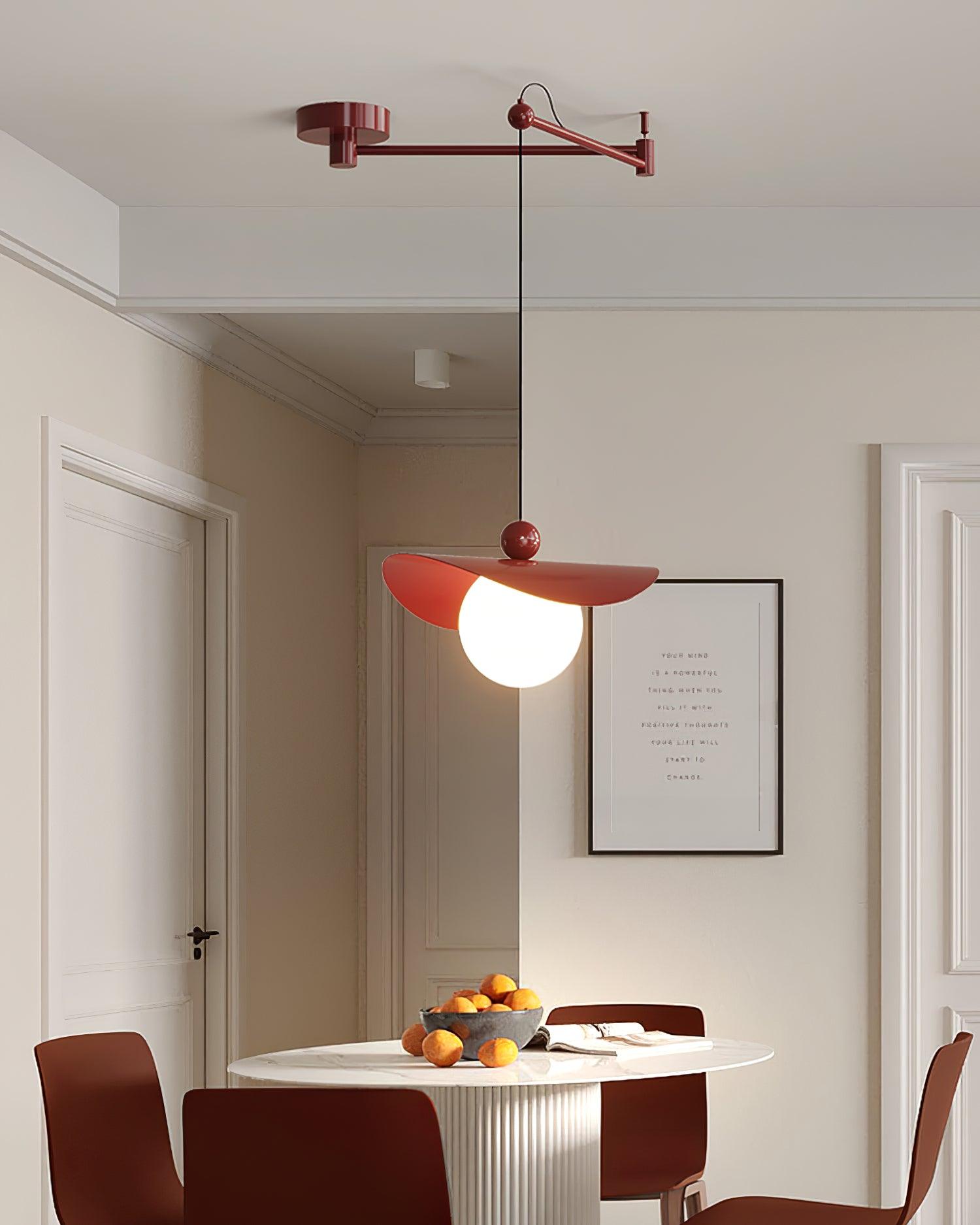 Simple Adjustable Metal Swing Arm Pendant Lamp