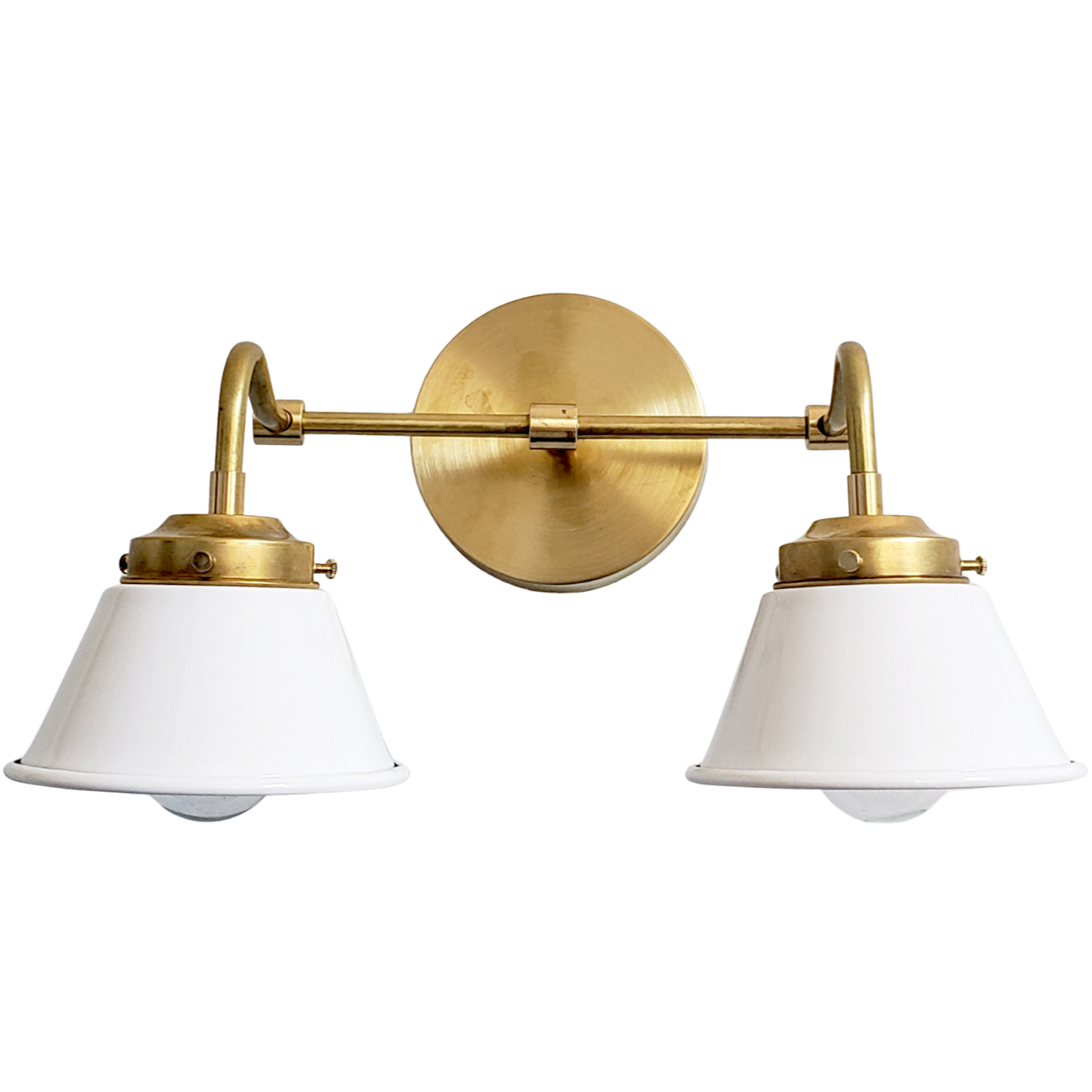 Modern Double Cone Brass Sconce - Accent Lighting For Bathroom & Hallway