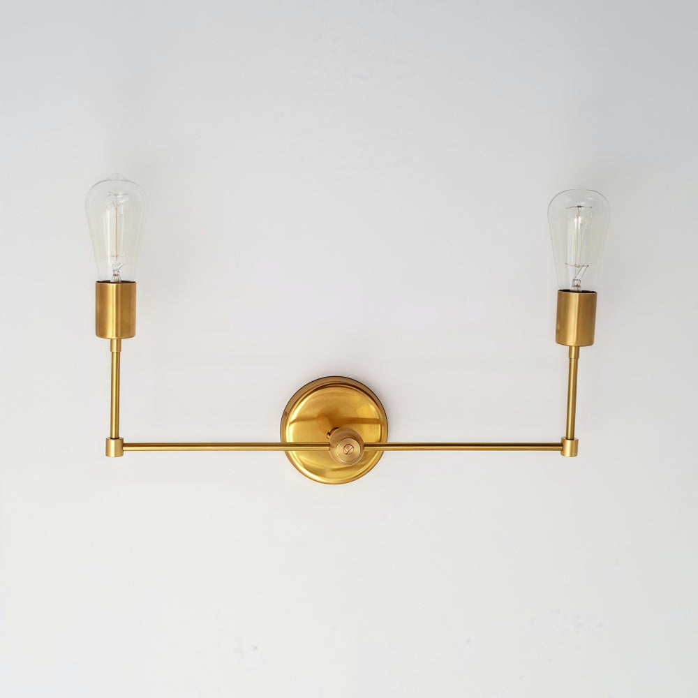 Minimalist Metal Design Double Bulb Wall Light