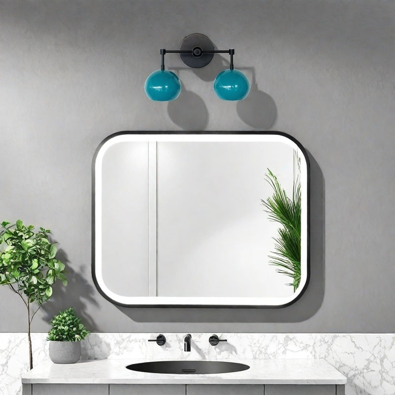 Navy Wall Light - Double Ball Bath Vanity Mirror Wall Sconce