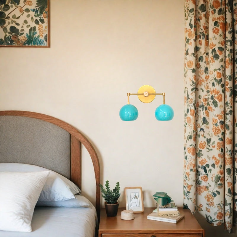 Navy Wall Light - Double Ball Bath Vanity Mirror Wall Sconce