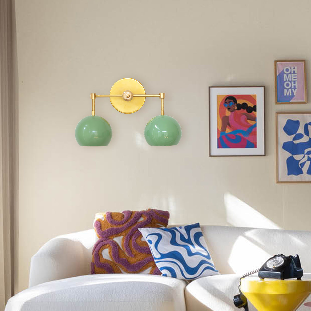 Spring Green Shades Sconce - Double Bubble Pop Vanity Wall Light