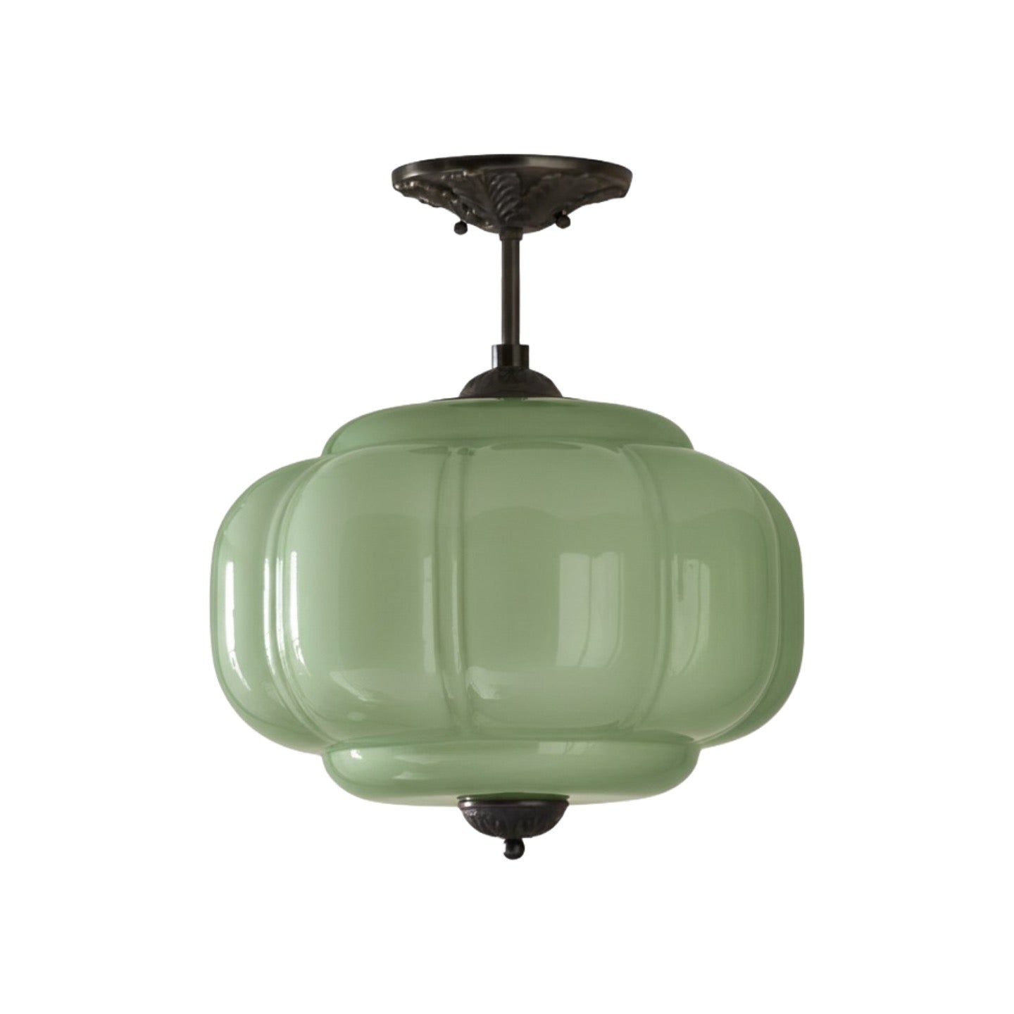 Antique Brass Green Glass Eloise Pendant Light