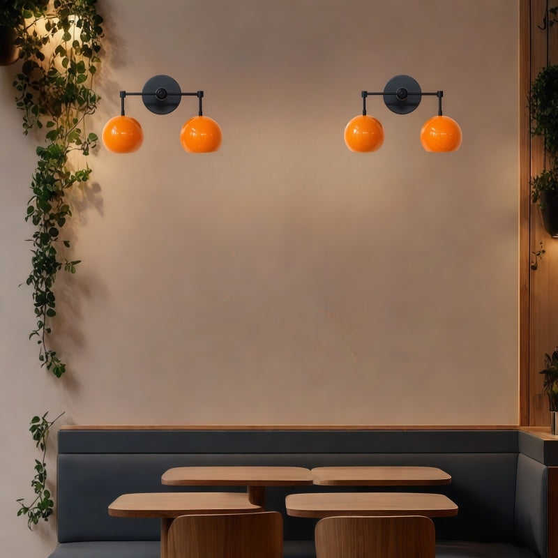 Orange Peel Loa Wall Sconce - Double Bubble Vanity Bath Wall Light