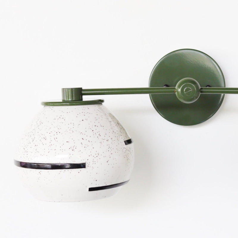 Two Light Delta Wall Sconce - Double Head Vanity Ceramic Wall Lamp