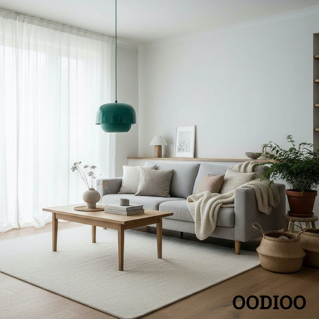 Stained Glass Pendant Lamp – Double Dome Colored Glass Light