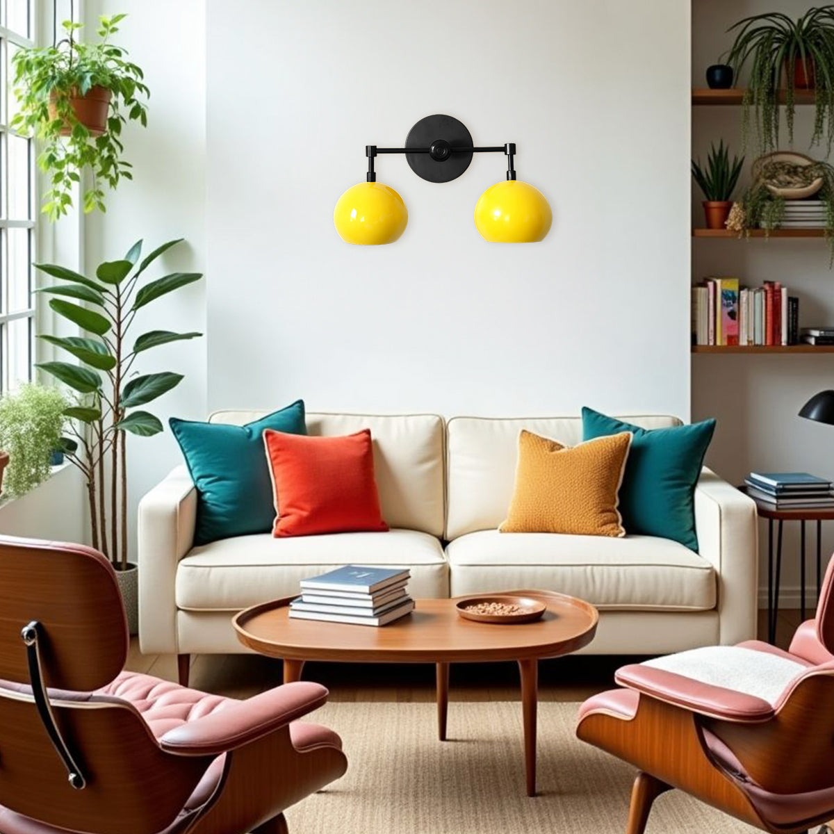 Daisy Wall Sconce - Double Globe Bubble Metal Multicolor Bath Light