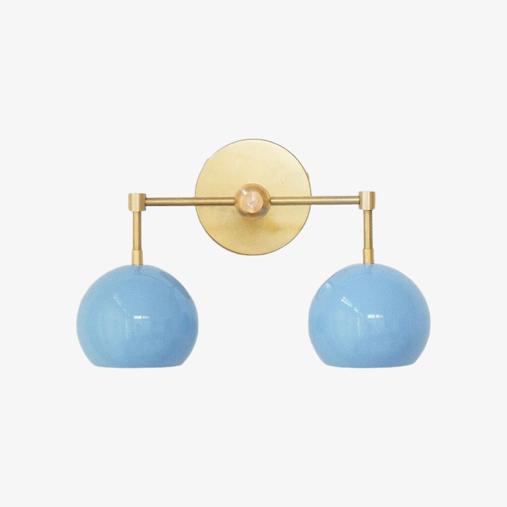 Navy Wall Light - Double Ball Bath Vanity Mirror Wall Sconce