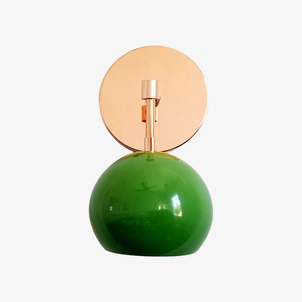 Vintage Inspired Spring Green Globe Wall Sconce