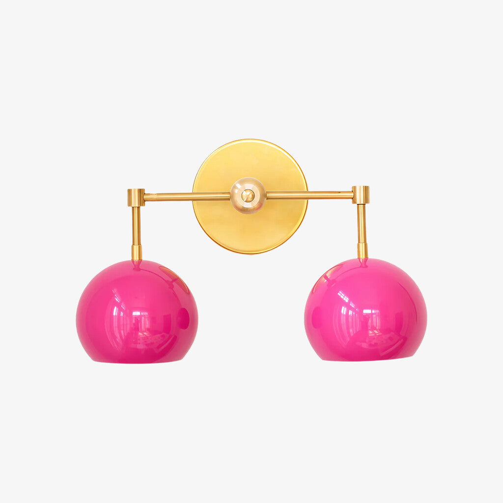 Daisy Wall Sconce - Double Globe Bubble Metal Multicolor Bath Light