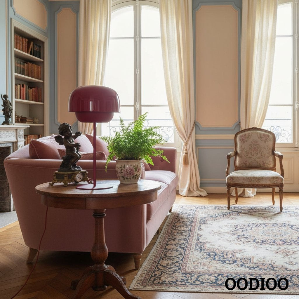 Nordic Mushroom Glass Table Lamp – Stained Glass Bedside Light