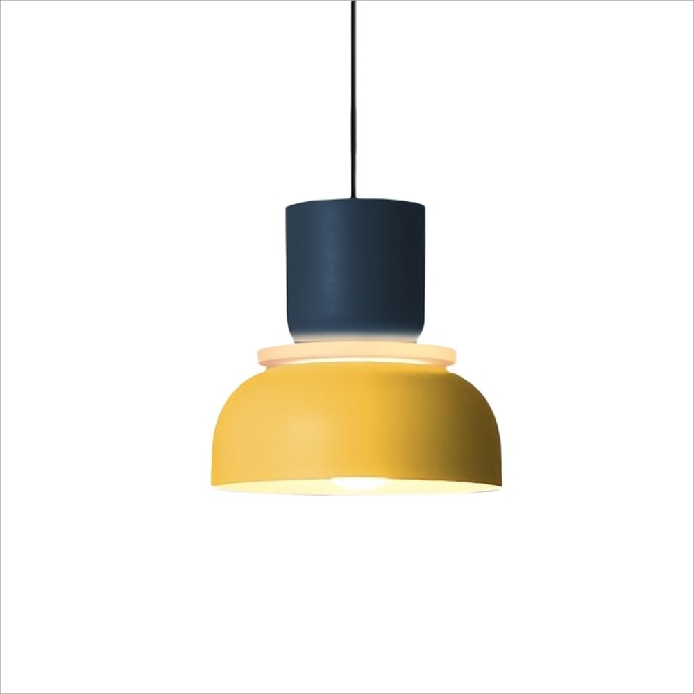 Nordic Style Macaron Pendant Light - Modern Color Block Bowl Shade Lamp