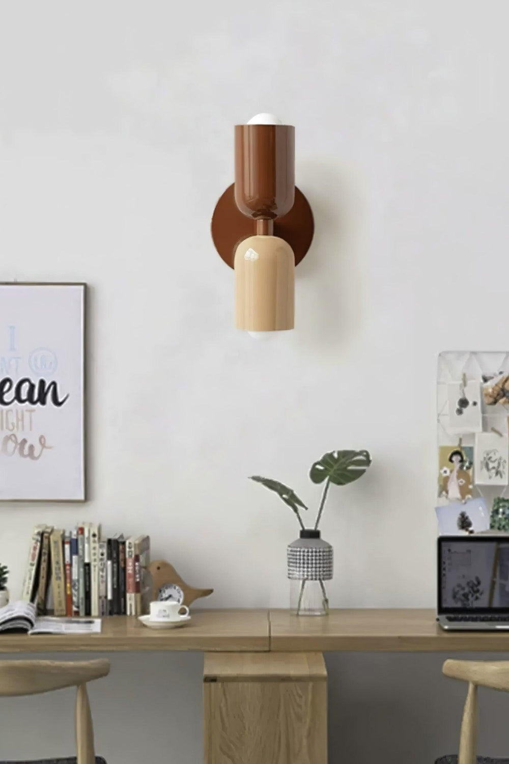 Double head macaroon color up and down wall sconce