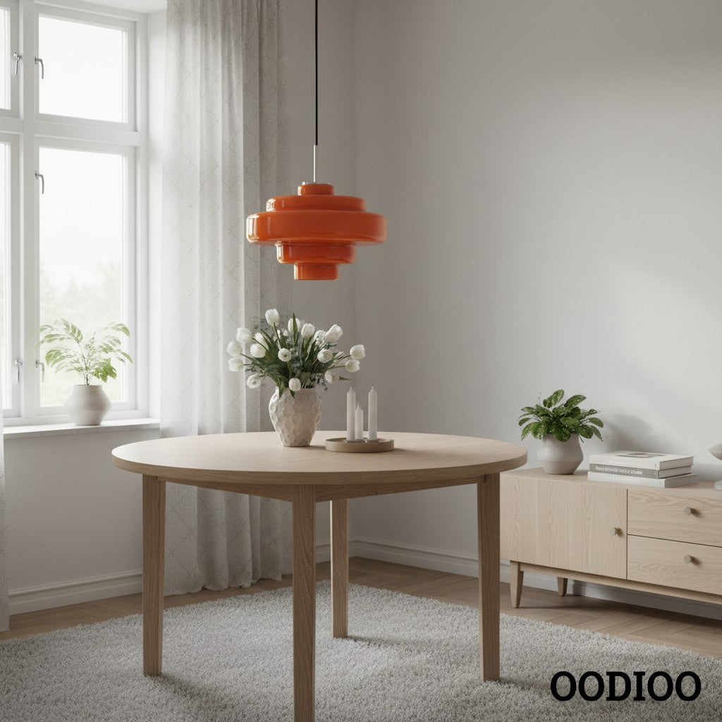 Koloro Elegant Retro Glass Pendant Light – Adjustable Length for Living Room & Hallway