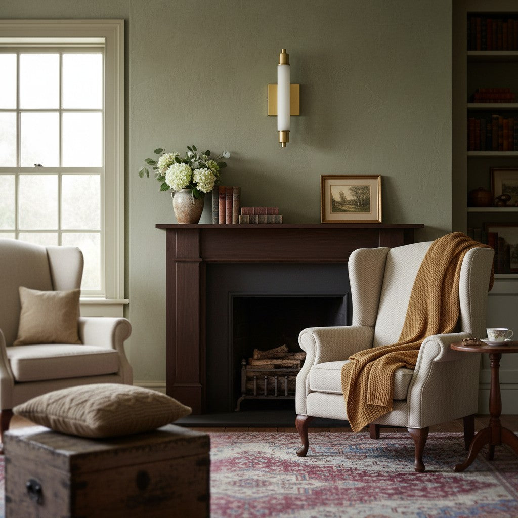 Ornato Luxe Modern Vanity Sconce - Art Deco Wall Light with Cylinder Shade