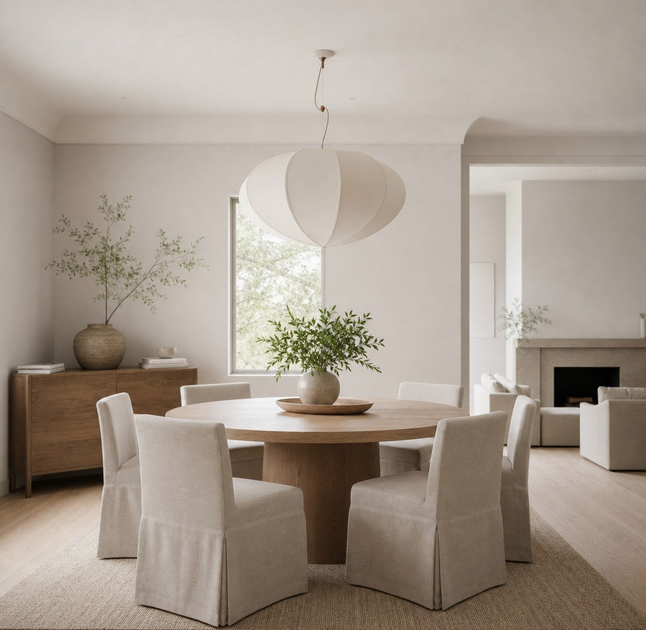 Alvian Adjustable Pendant Light with Linen Shade for Dining Room and Kitchen Island