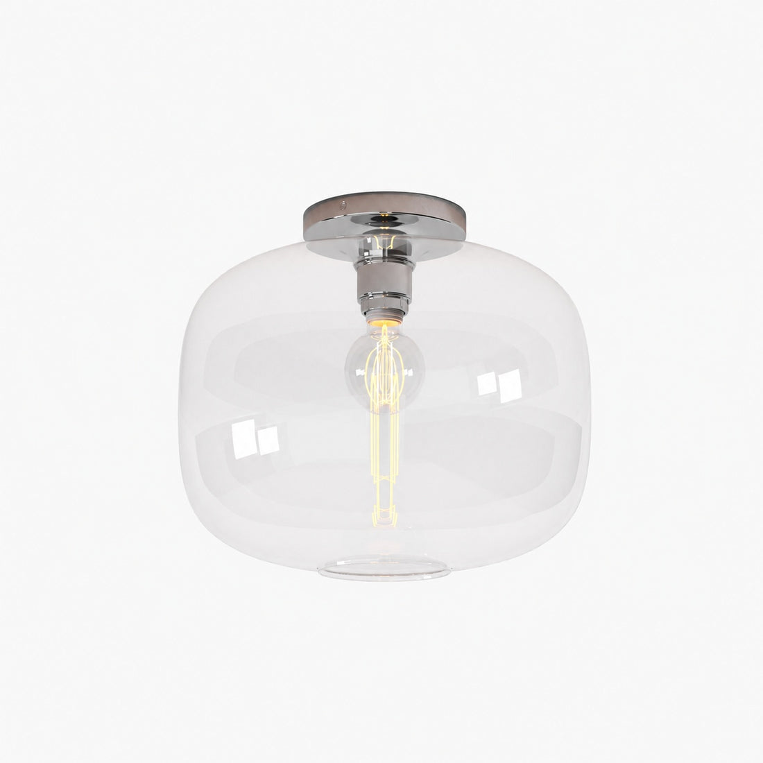 Lumivelle Sculptural Flush Mount Light – Modern Glass Ceiling Lamp