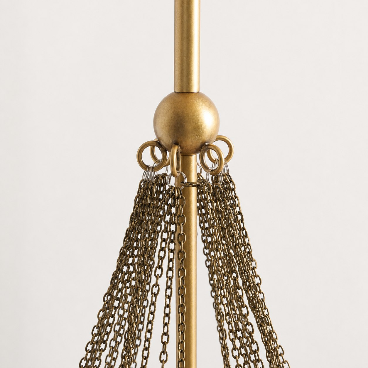 Bravira Glass Bubbled Chandelier - Vintage Brass Oval Glass Lighting