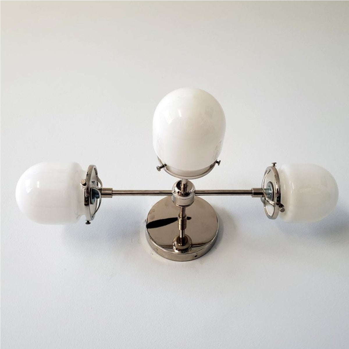 Stylish Three - Light Design Glass Shades Hallway Wall Light