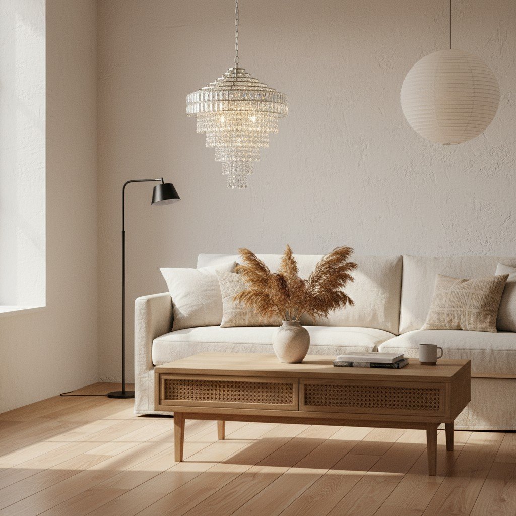 Virelis Style Luxe Crystal Pendant Light – Ambient Lighting for Kitchens & Hospitality Spaces