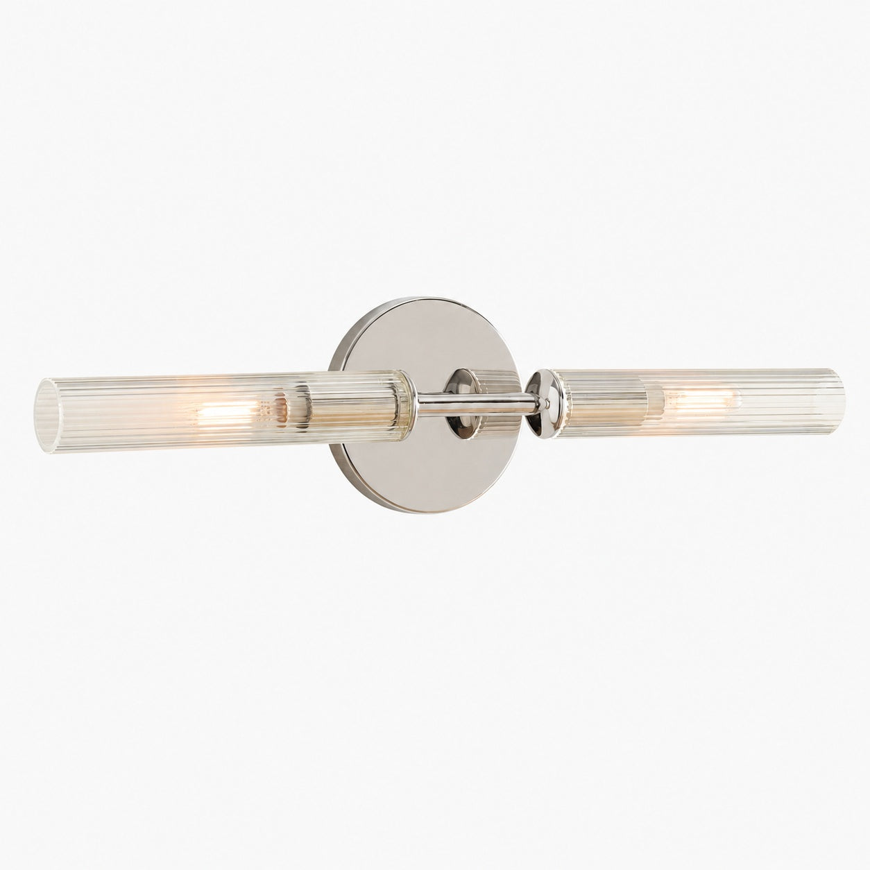 Bravira Ribbed Glass Wall Lamp - Tube Metal Light in Classic Finishes