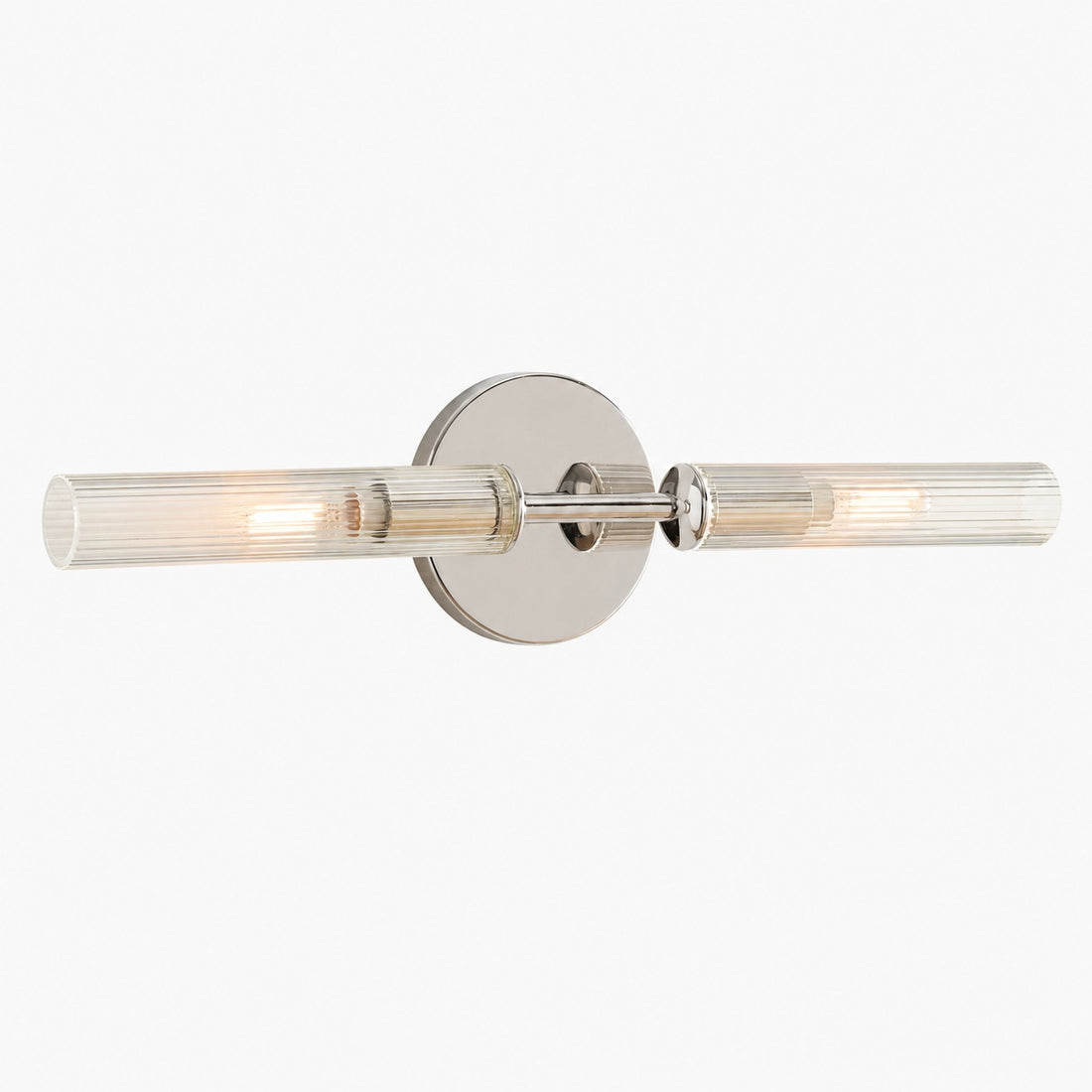 Bravira Ribbed Glass Wall Lamp - Tube Metal Light in Classic Finishes