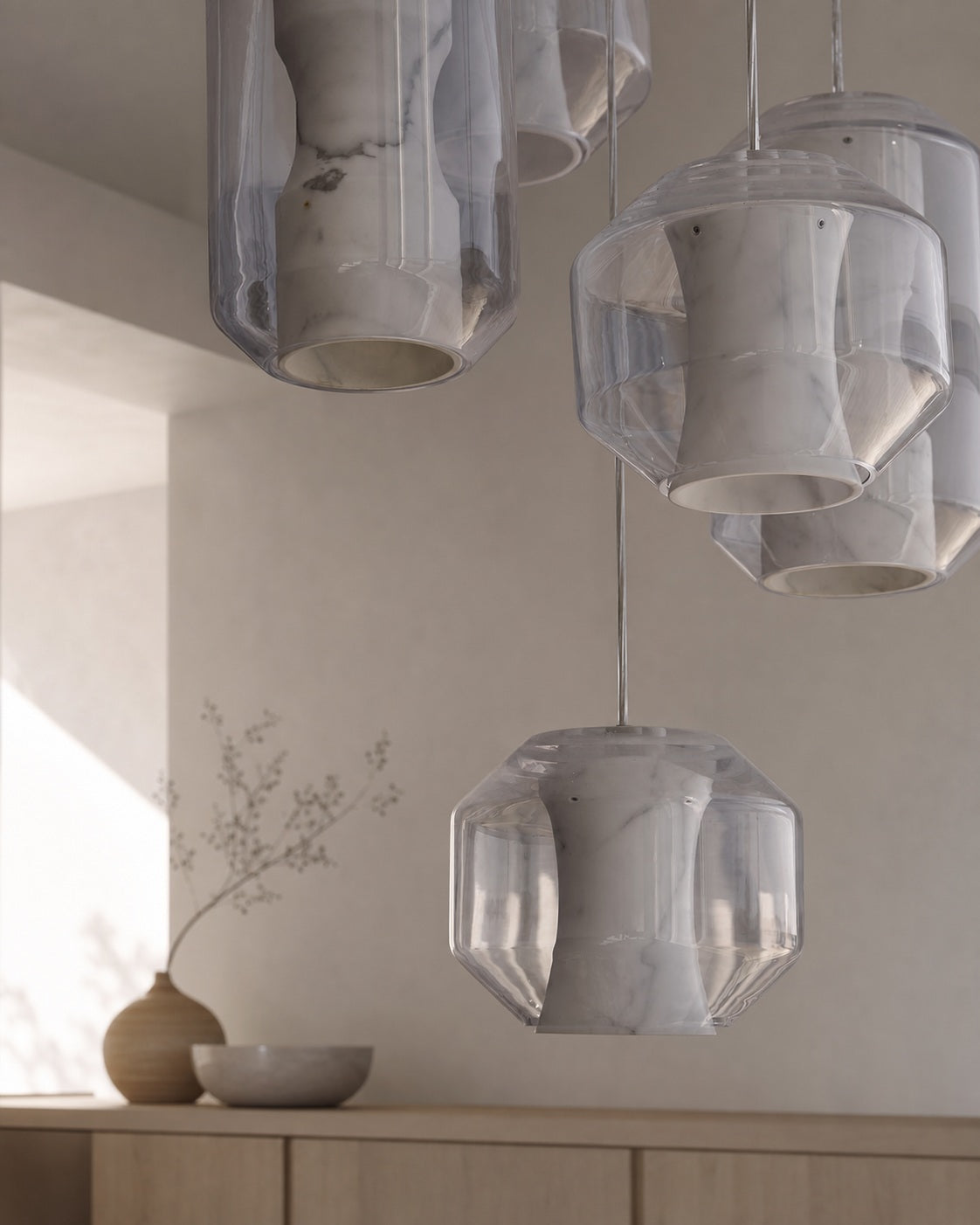 Glass Alabaster Pendant Lamp