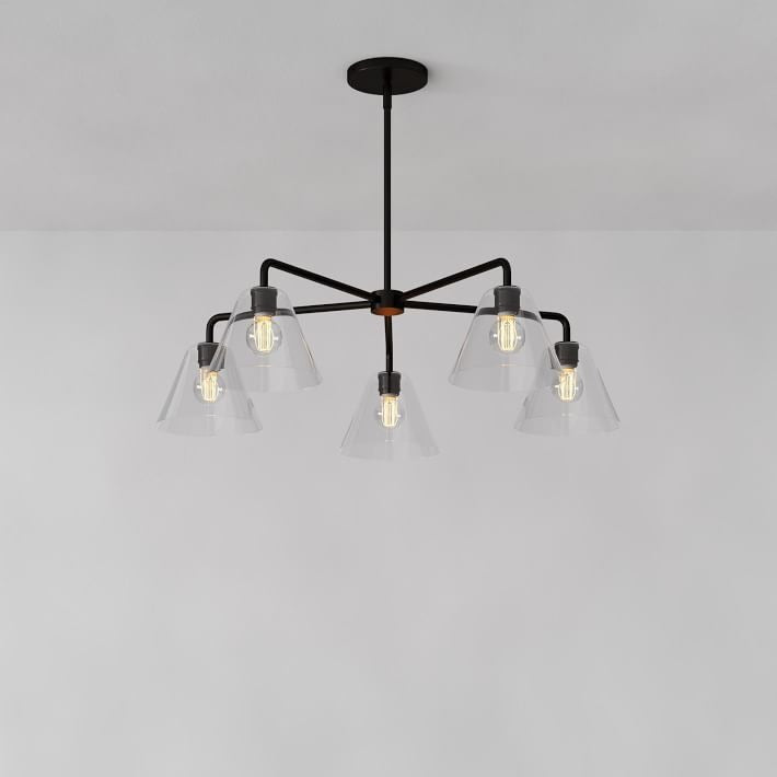 Conica Sculptural 5-Light Cone Chandelier - Modern Glass Lighting for Home