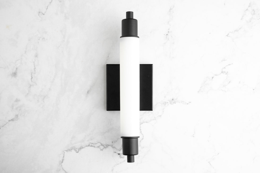 Ornato Luxe Modern Vanity Sconce - Art Deco Wall Light with Cylinder Shade