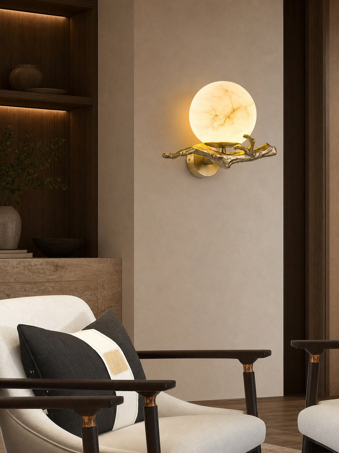 Retro Twigs Alabaster Wall Lamp