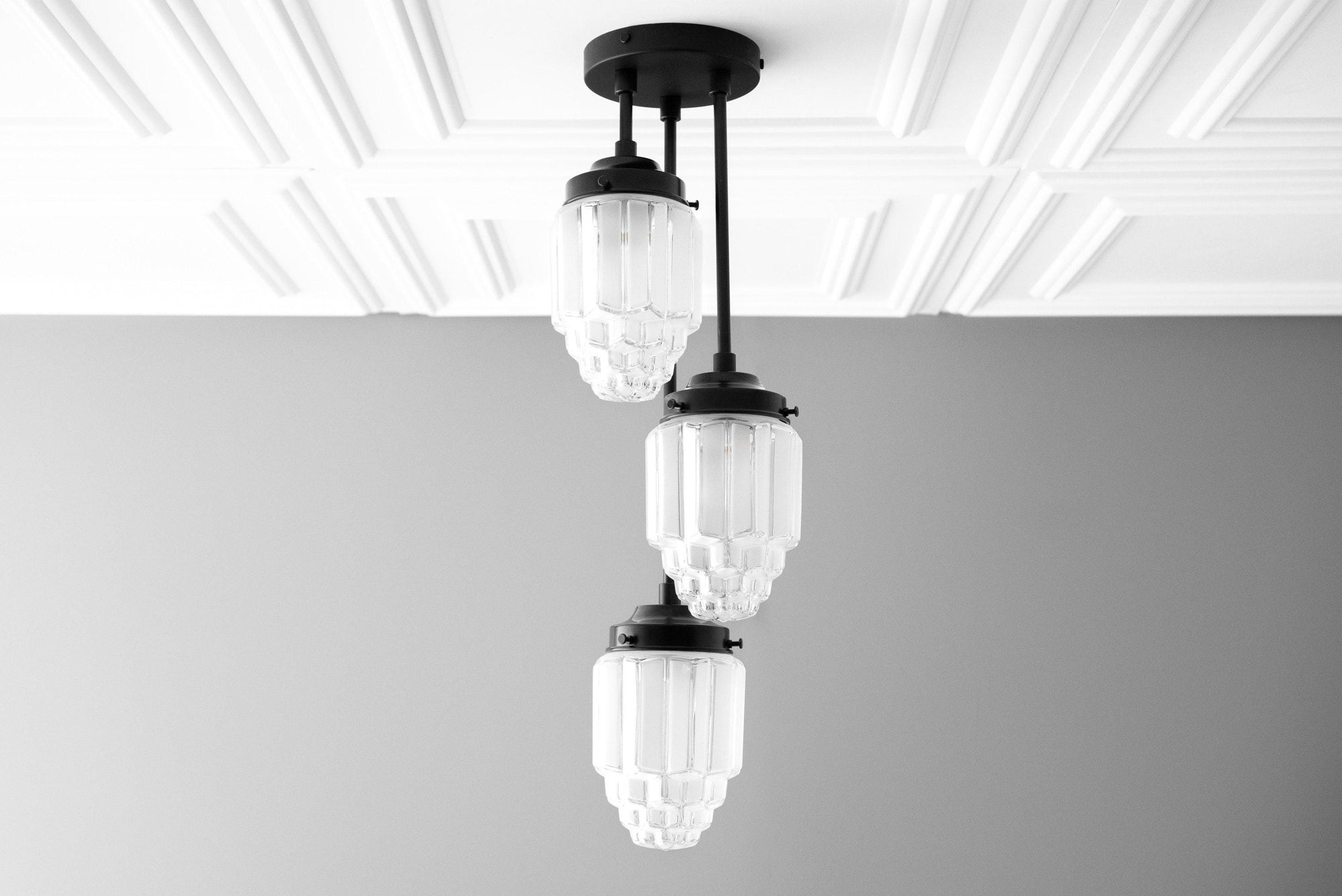 Tierlux Glass Pendant Light - Art Deco Globe Design