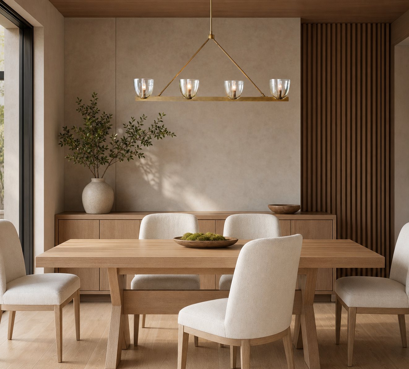 Auria Hand-blown Glass Metal Chandelier - Contemporary Brass Design