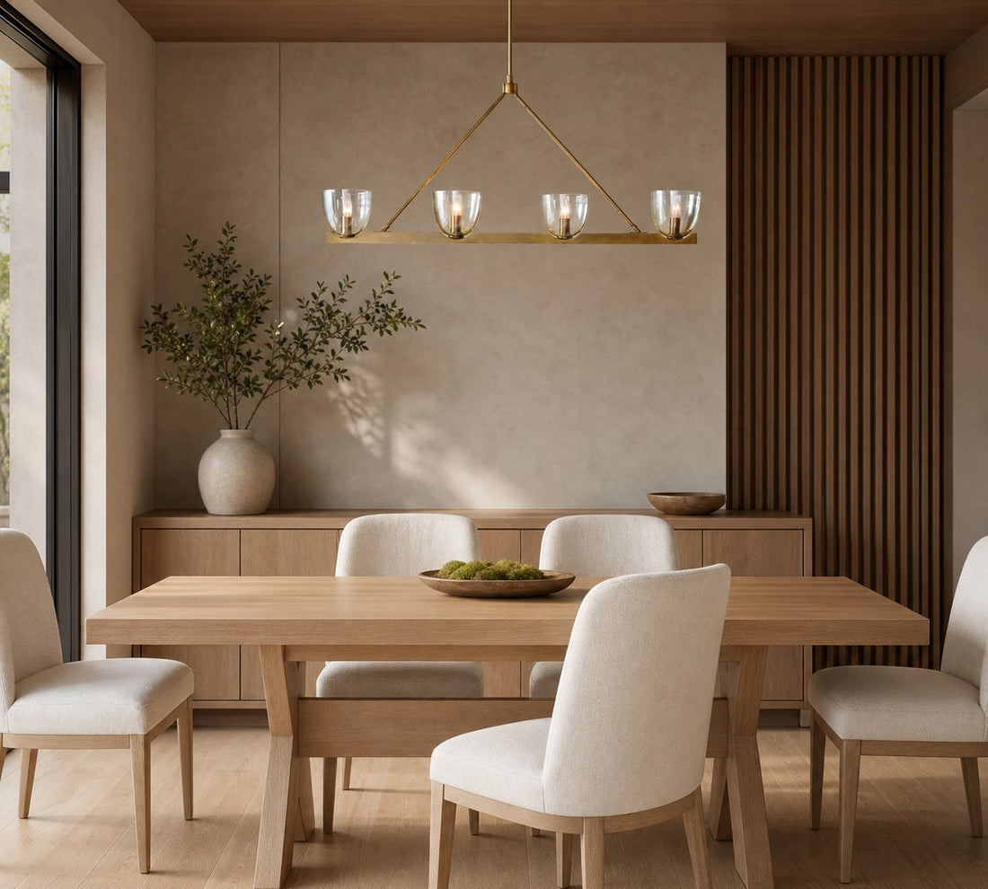 Auria Hand-blown Glass Metal Chandelier - Contemporary Brass Design