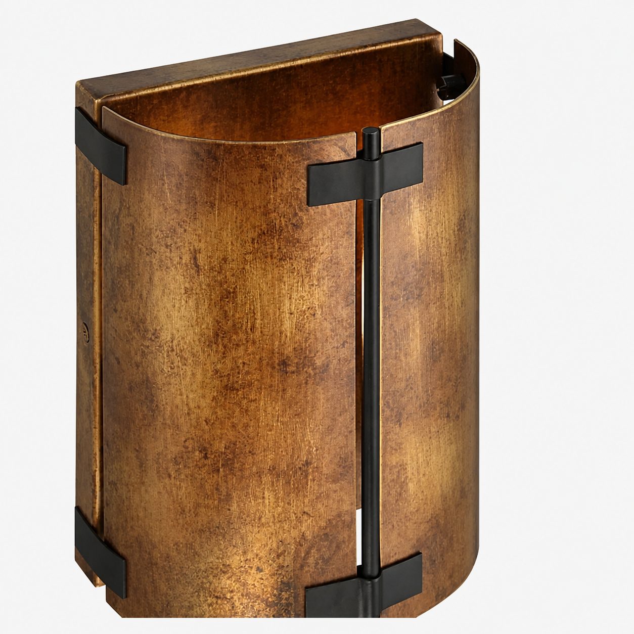 Rustivon Rustic Wall Sconce - Curved Metal Shade in Vintage Style for Bedroom