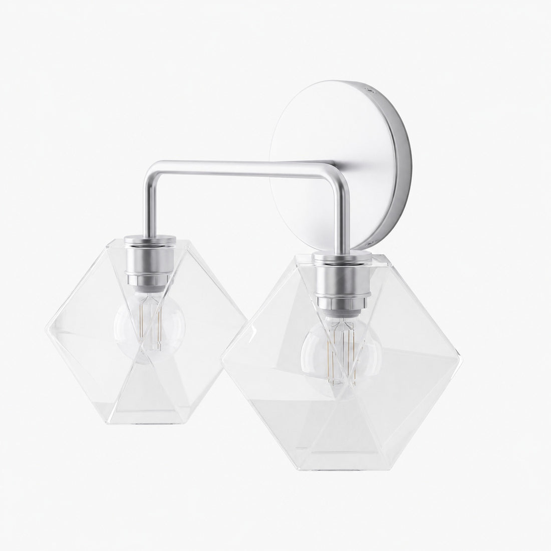 Talvior Geometric Modern Bathroom Sconce - Faceted Shade Light in Luxe Finishes
