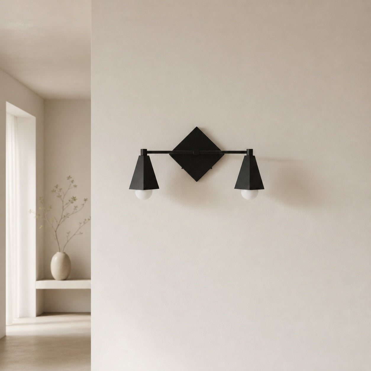 Ornato Luxe Geometric Vanity Light - Solid Brass Art Deco Bathroom Lighting