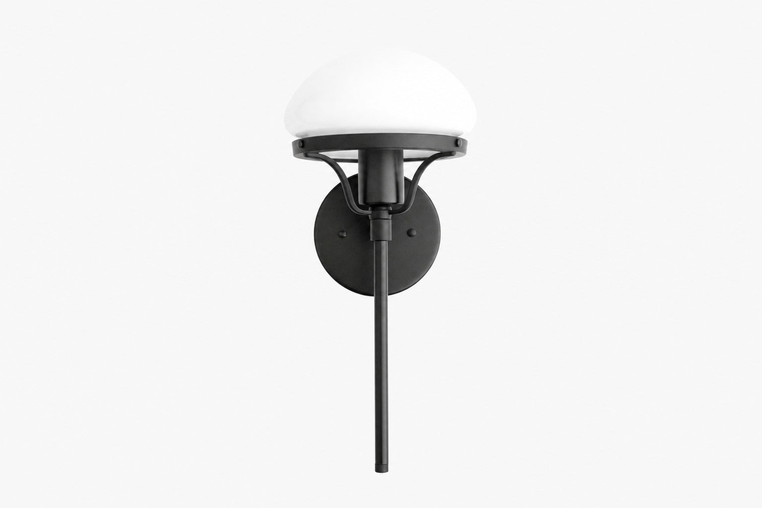 Ornato Luxe Modern Art Deco Wall Light - Opal Glass Globe Sconce - Brass or Black