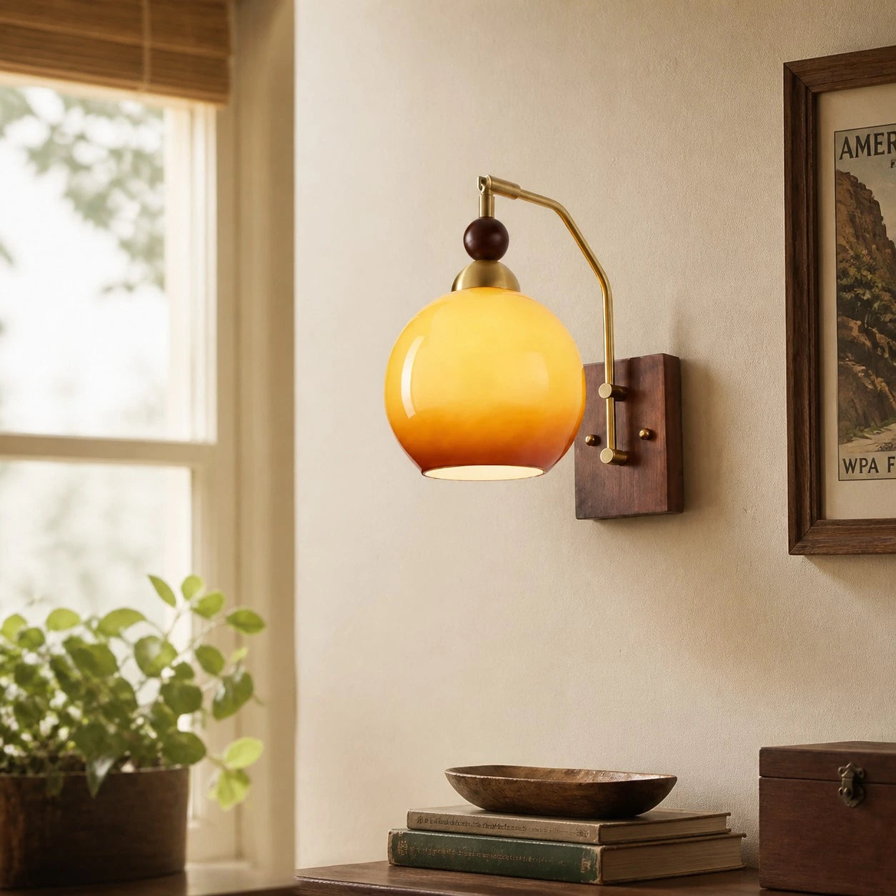 Luma gradient wall sconce beside a reading chair
