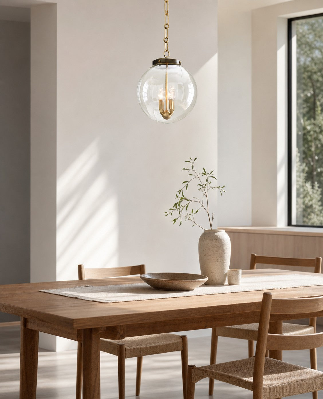 Sterling Minimalist Glass Pendant Collection - Vintage Brass Lighting Design