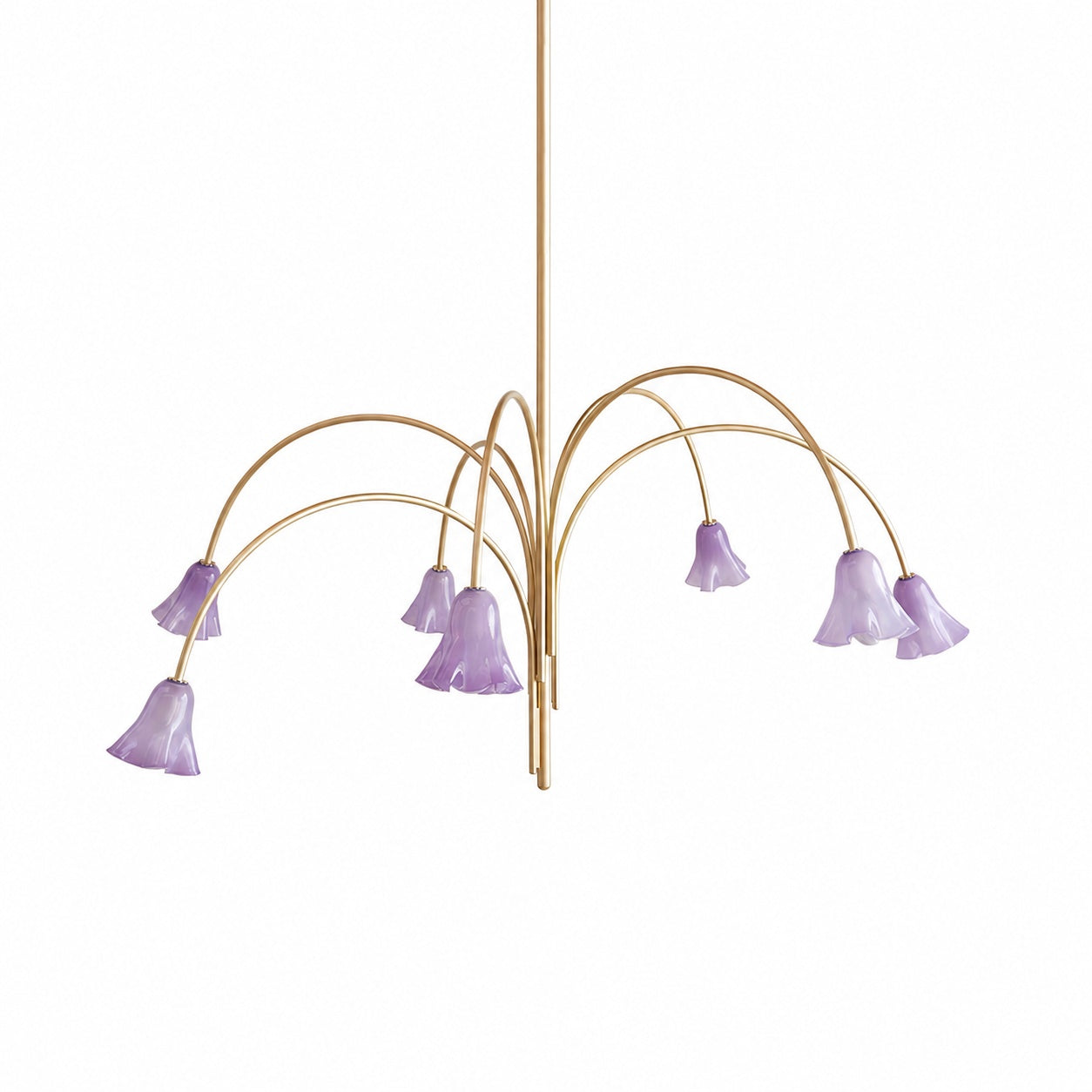 Bellina Modern Romantic Chandelier - Botanical Lily Design with Glass Flowers
