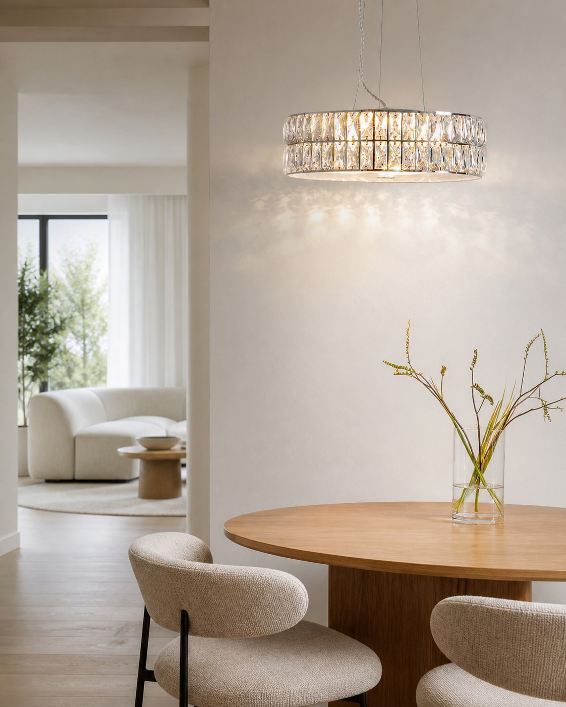 Glomara Style Geometric Crystal Pendant Light – Glamorous Dining Room Centerpiece