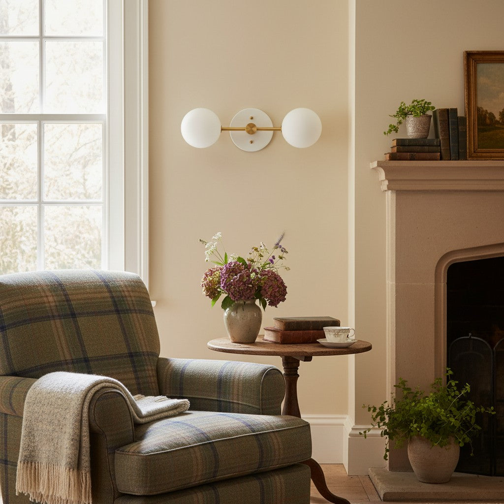 Glorica Glass Vanity Light - Modern Brass Wall Sconce for Bathroom Style