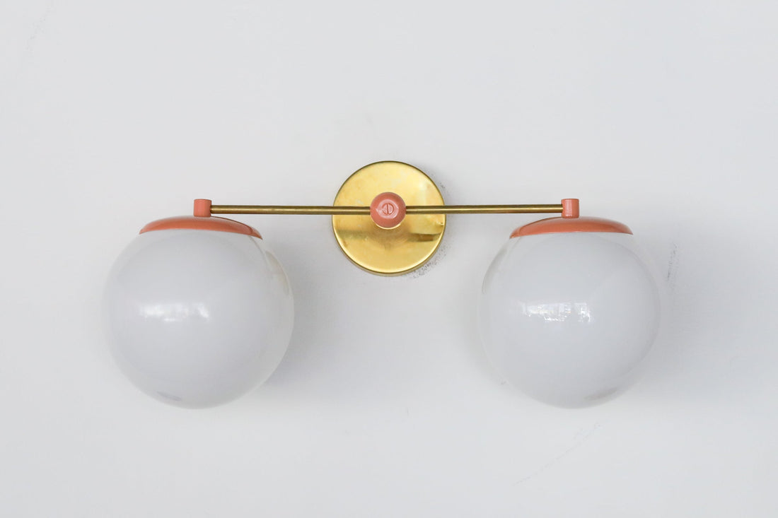 Two Lights Colorful Ernest Sconce - Bubble Pop Vanity Bathroom Sconces