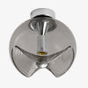 Chrome and Smoke Gray Luma sculpted glass ceiling light