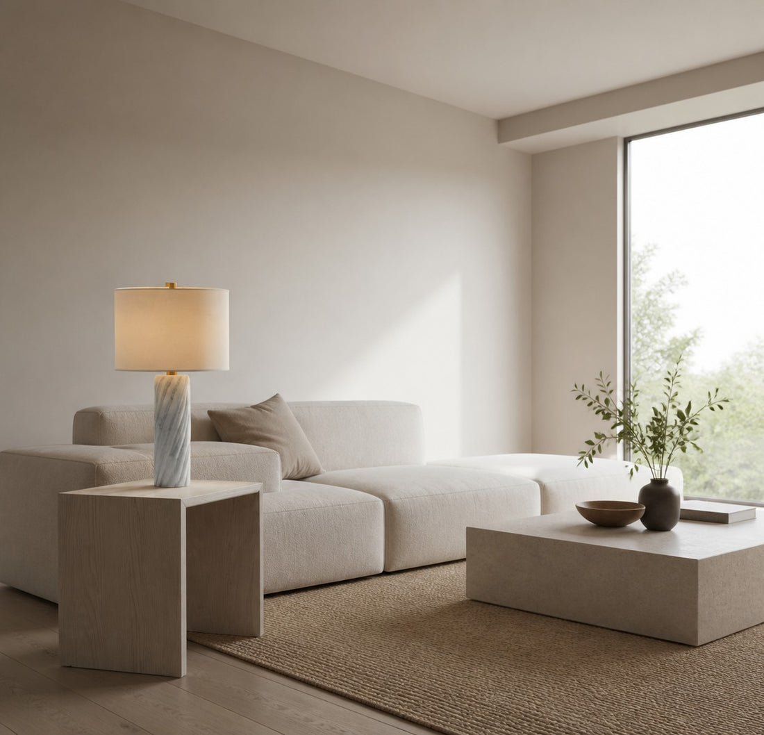 Albi Sculpture Marble Table Lamp – Minimalist metal design suitable for bedroom or living room