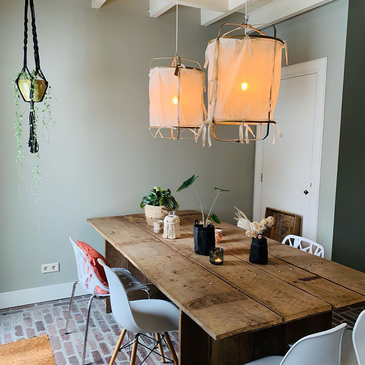 Straight Hollow Tulle Pendant Lighting