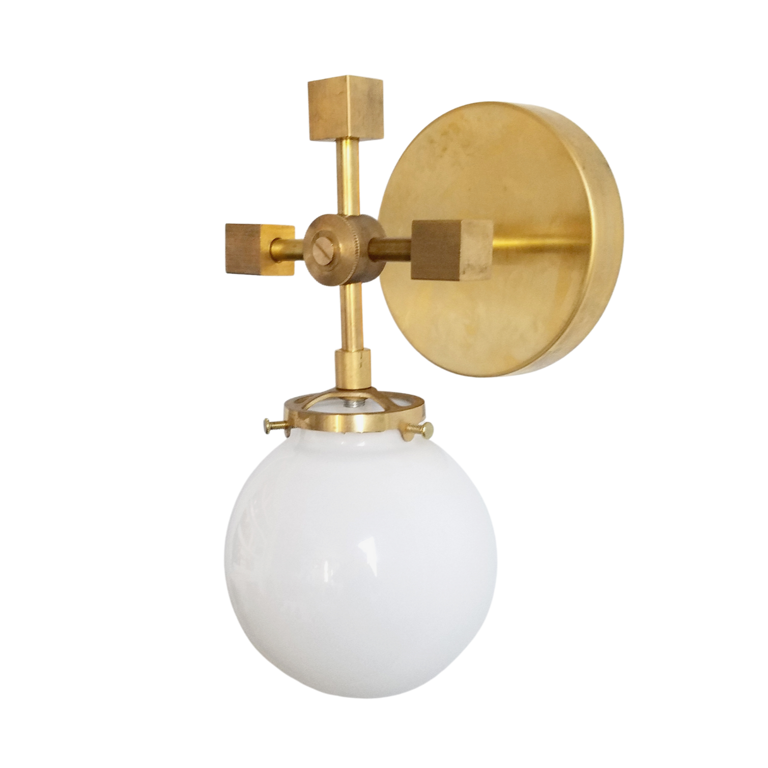 Minimalist Versatile Gold Wall Sconce With White Glass Globe