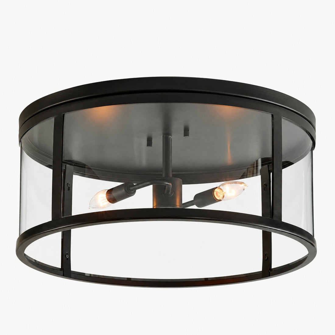 Ferrix Minimalistisch Iron Flush Mount Ceiling Light - Modern Outdoor Glass Ceiling Lamp