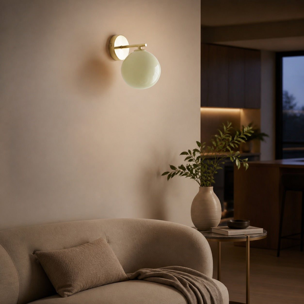 Orra Opal Glass Wall Sconce - Elegant Globe and Metal Sconce for Living Room and Bedroom