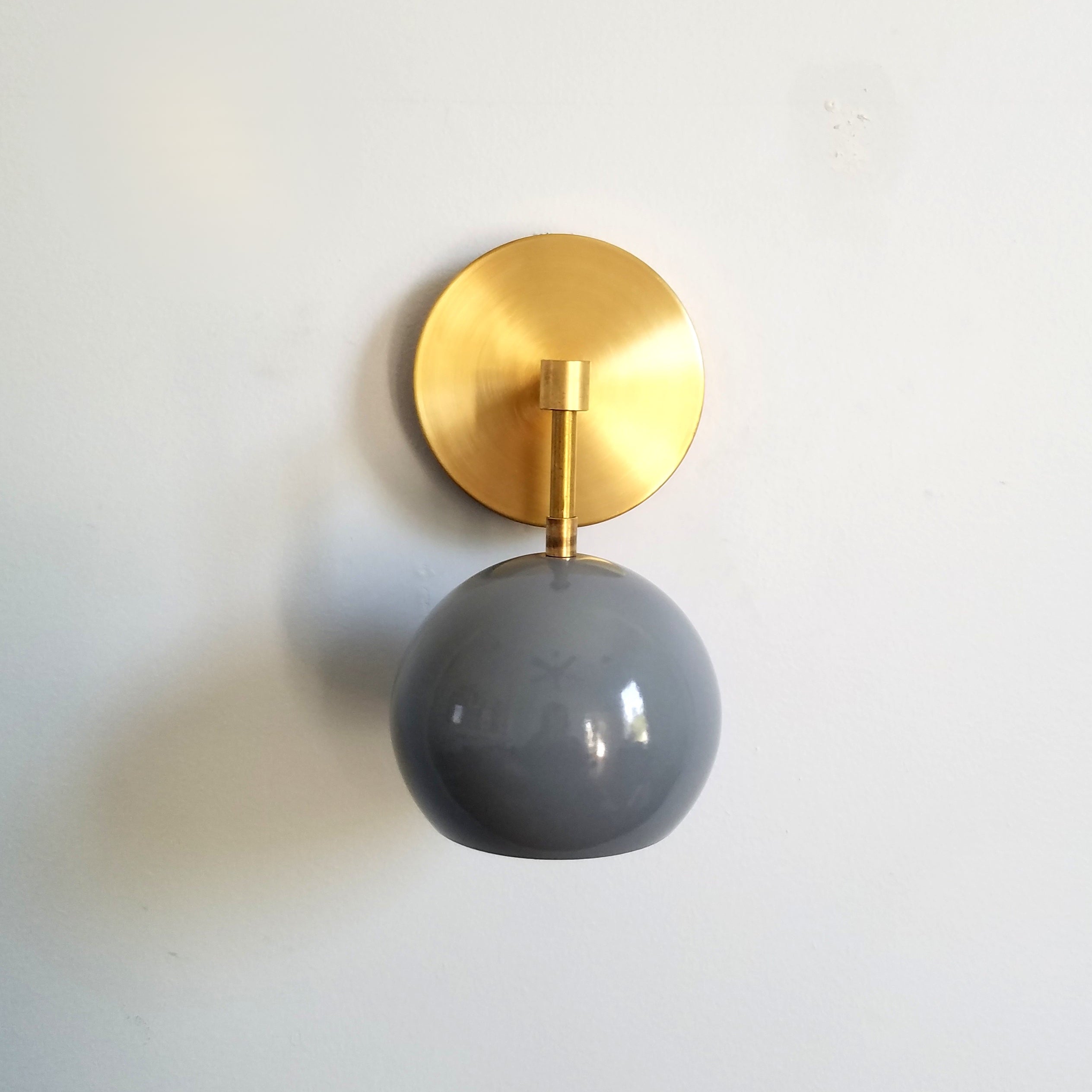 Contemporary Slate Grey Wall Sconce Globe Light